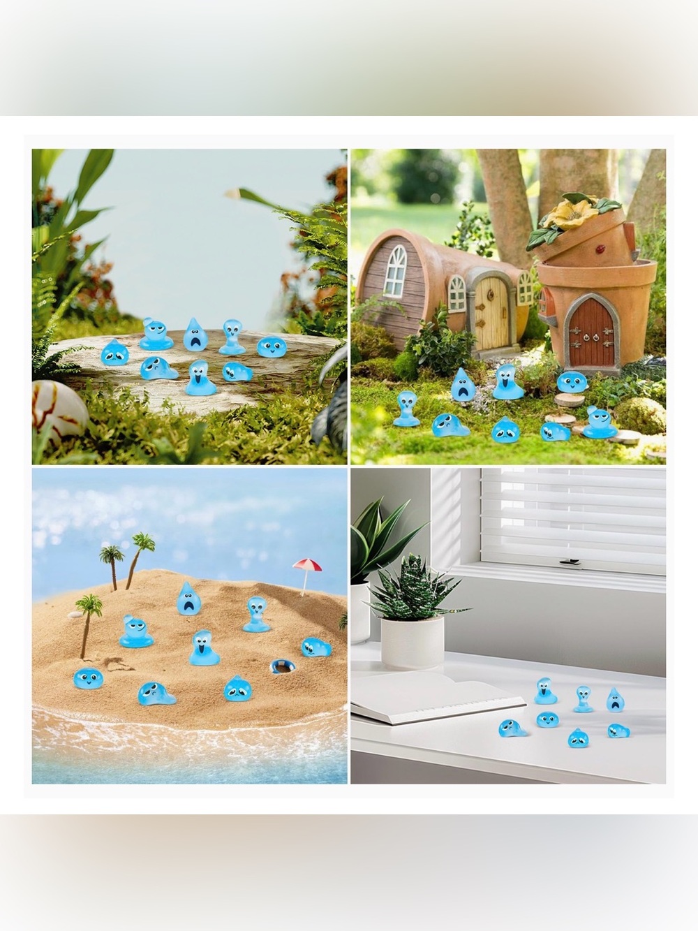 20 Glow-in-the-Dark Mini Resin Water Ghost Figurines